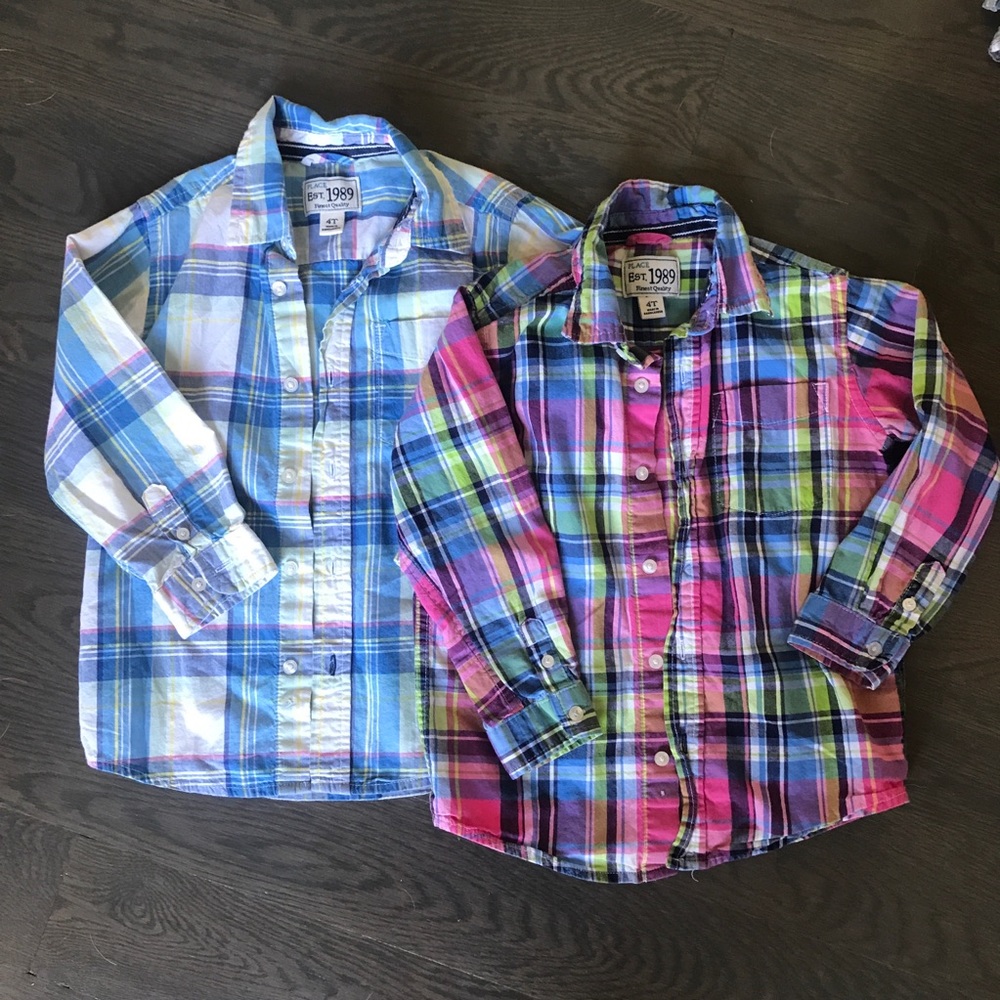 Boys Plaid Button Down Shirt Bundle
